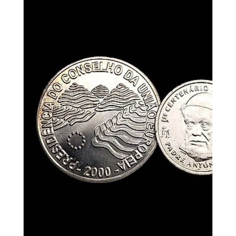 Portugal. 2 Silver Coins: 1x 1000 Escudos (Council European Union) + 1x 500 Escudos (Padre António Vieira) - 1997/2000