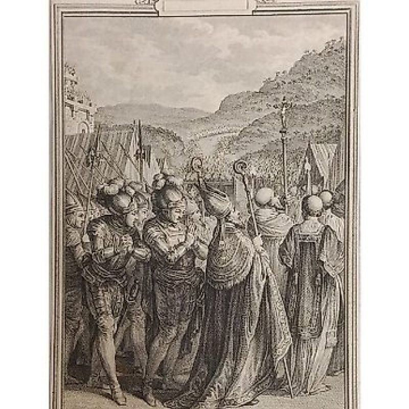 Charles-Nicolas Cochin  (1715–1790), (after) - Religious Procession – Engraved by J. Delaune – 18th century