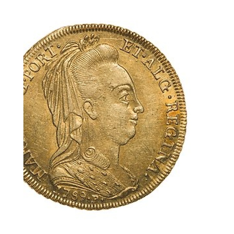 Brazil (Colonial). D. Maria I (1786-1799). Peça (6.400 Reis) 1789 R - Rio de Janeiro - Véu de Viúva