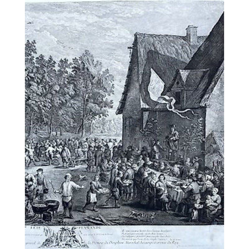 David Teniers (1610-1690), Jacques-Philippe Le Bas (1707-1783) - 3me Fête Flamande