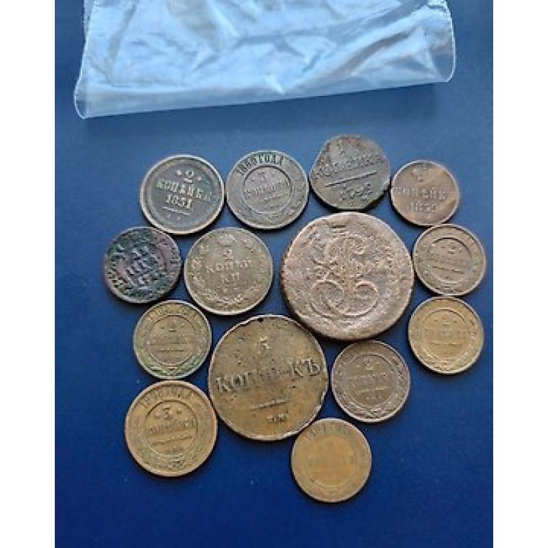 Russia. Lot of 14 coins, various denominations XVIII/XX cent.