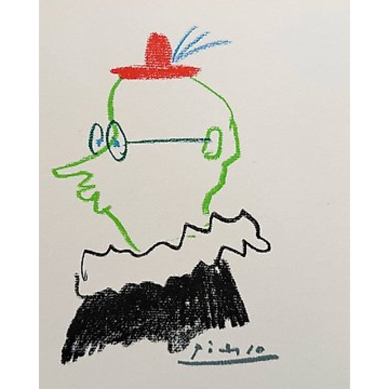 Pablo Picasso (1881-1973) - Tête de profil au chapeau rouge