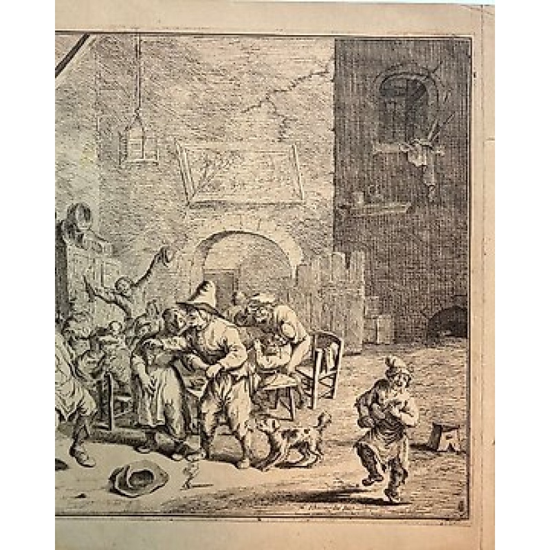 Mattheus Schoevaerdts (attivo ad Anversa, ca. 1650–1680) - Scena di osteria con contadini – rissa e festa popolare