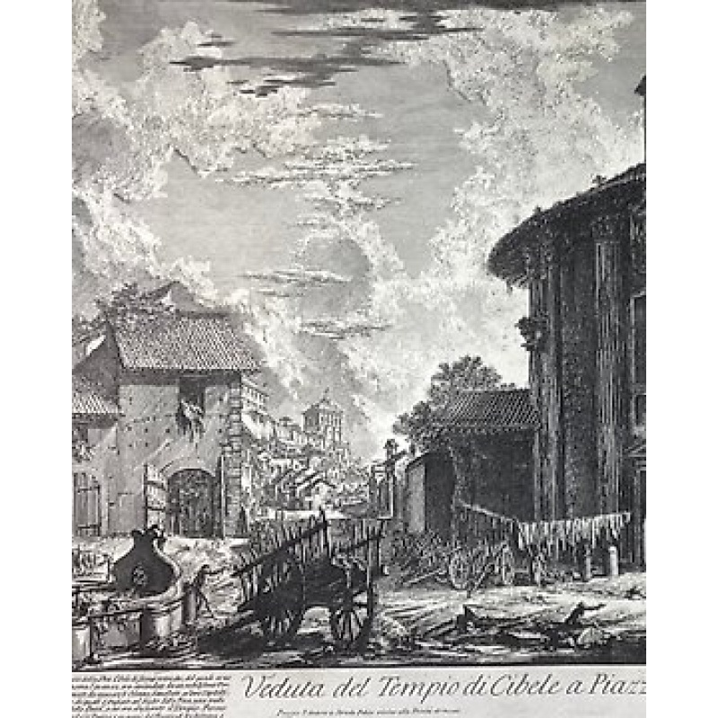 Giovanni Battista Piranesi (1720-1778) - Veduta del Tempio di Cibele a piazza della Bocca della Verità