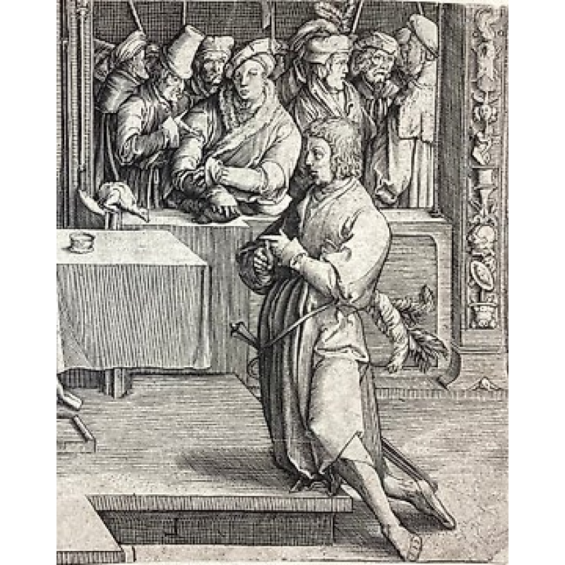 Lucas Van Leyden (1494-1533), after - Giuseppe interpreta i sogni del Faraone