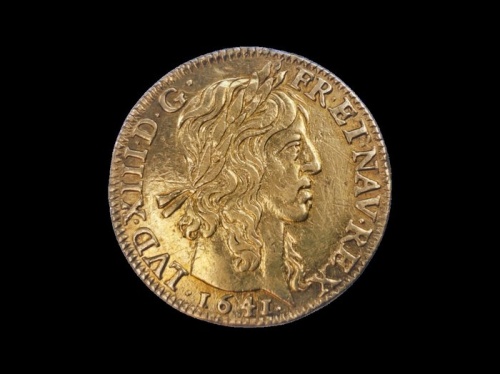 France. Louis XIII (1610-1643). Louis d'or 1641-A, Paris. Mèche longue R/Imp * et baie