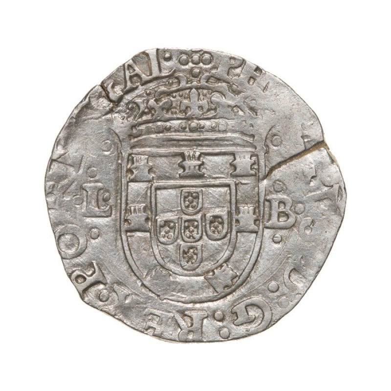 1621–1640 Tostão 100 Reis Portugal Filipe III Lisboa Mint Silver Coin Escassa