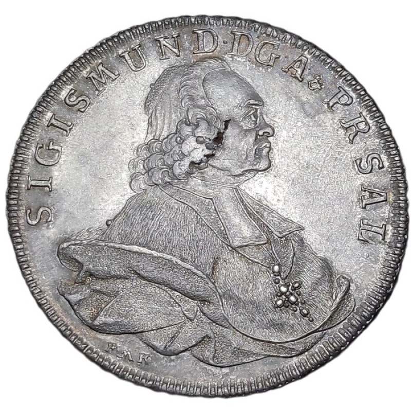 Austrian States - Salzburg. Sigismund III Graf Schrattenbach 1753-1771. Thaler (taler) 1762