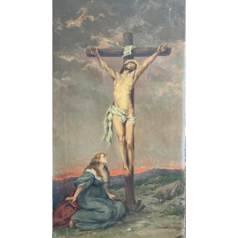 Giuseppe Chiarolanza (1864-1920) - Crocifissione con Maria Maddalena