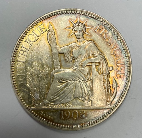 French Indochina. Piastra 1908