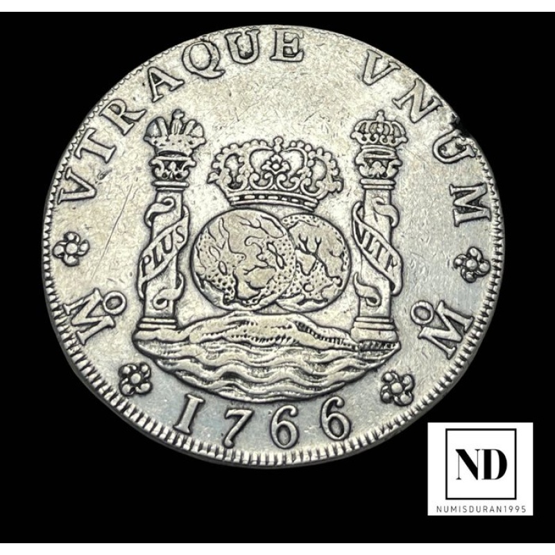 Spain. Carlos III. 8 Reales 1766 - México MF