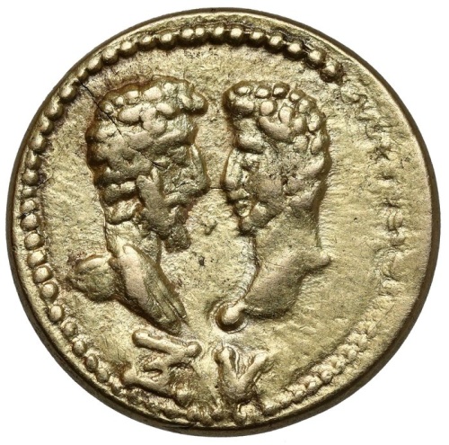 Bosporus, kings of. Eupator (AD 154-172). Stater Rare issue with busts of Marcus Aurelius and Lucius Verus