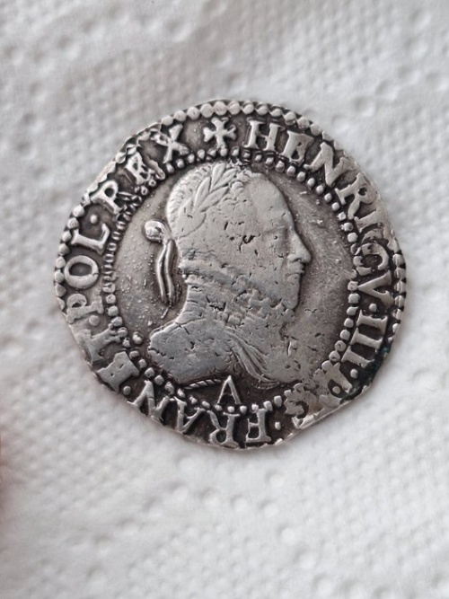 France. Henri III (1574-1589). 1/2 Franc 1587-A, Paris