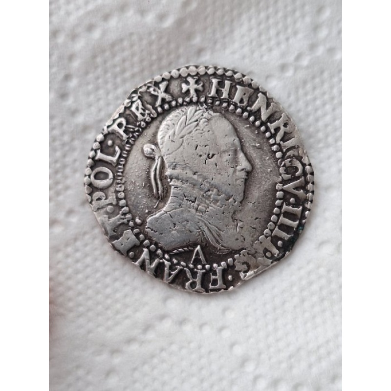 France. Henri III (1574-1589). 1/2 Franc 1587-A, Paris