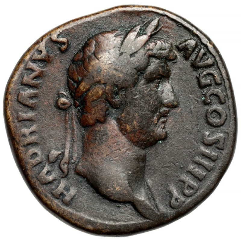 Roman Empire. Hadrian (AD 117-138). Sestertius Aeqvitas with scales on the reverse