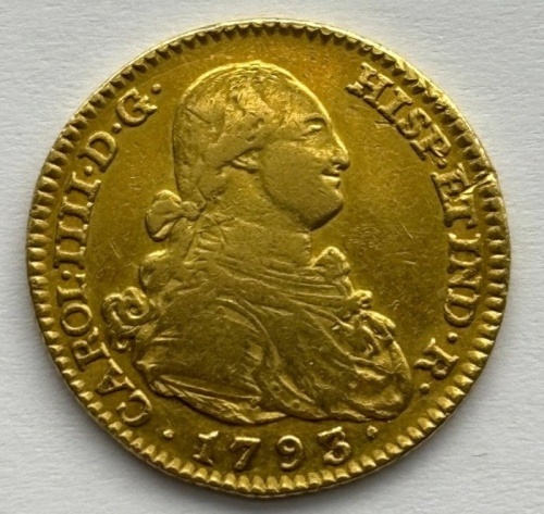 Spain. Carlos IV. 2 Escudos 1793 Madrid MF