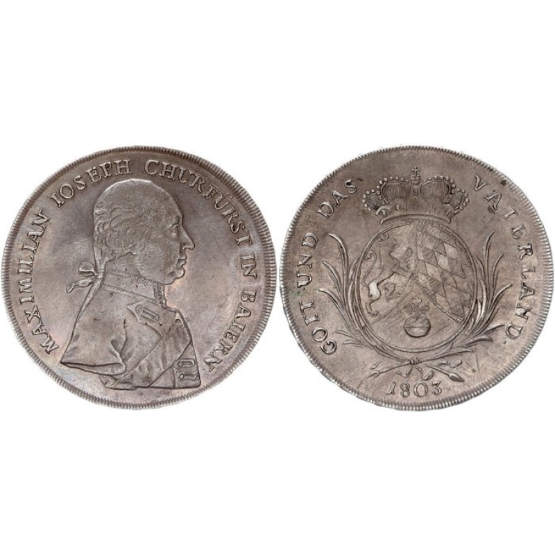 Maximilian IV. Joseph 1799-1805 Konv.-Taler 1803 München Ohne Signatur, Stempel von Cajetan Destouches.