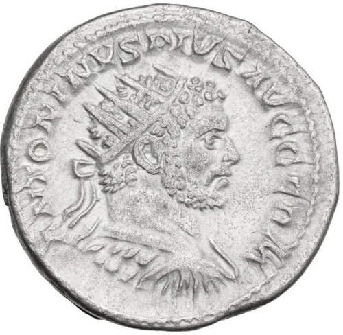 Roman Empire. Caracalla (AD 198-217). Antoninianus Pluto + seated Cerberus