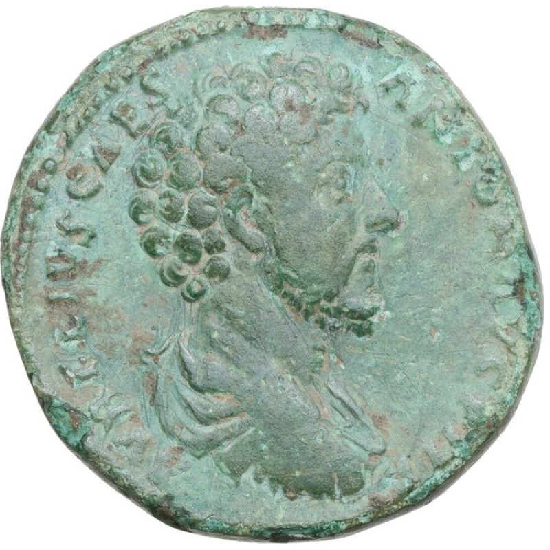 Roman Empire. Marcus Aurelius (AD 161-180). Sestertius Marcus as caesar