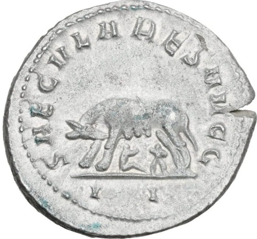 Roman Empire. Philip I (AD 244-249). Antoninianus She-wolf on the reverse
