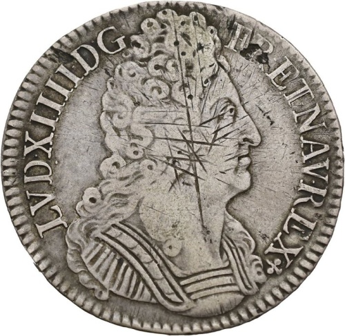 1711 Écu France Louis XIV Paris Mint Silver Coin