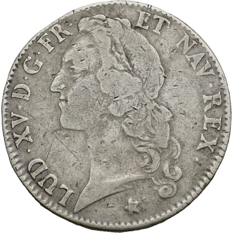 1747 Écu France Louis XV La Rochelle Mint Silver Coin
