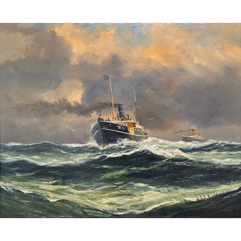 Haaike Abraham Jaarsma (1881-1970) - Zeegezicht met schepen