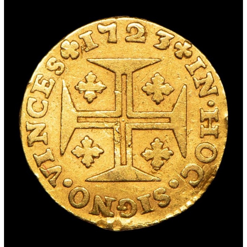 1723 480 Reis Pinto Portugal João V Coroa de 5 Arcos Silver Coin