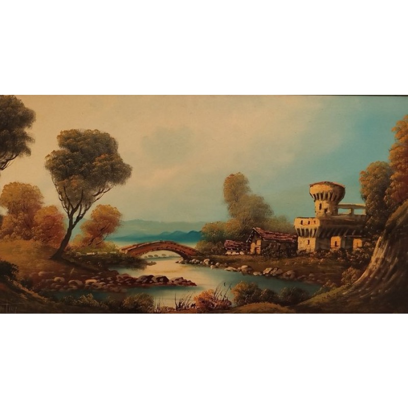 M. Santini (XX) - Paesaggio romantico - XL format