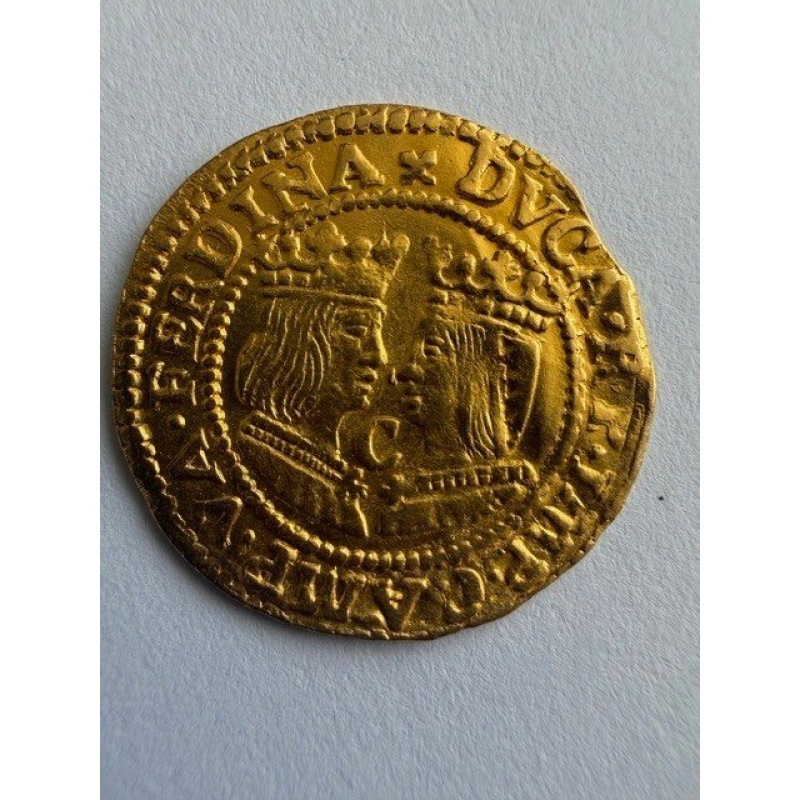 Spanish Netherlands Ferdinand en Isabella. Gouden Dukaat z.j. Kampen