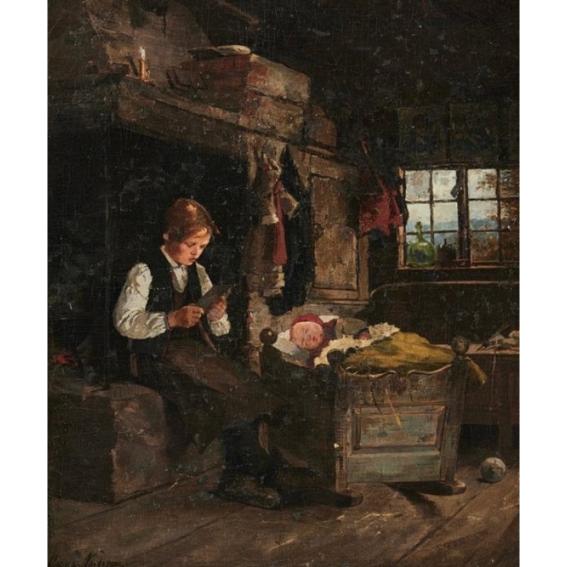 Ana Nordgren (1847-1916) - Young boy and baby