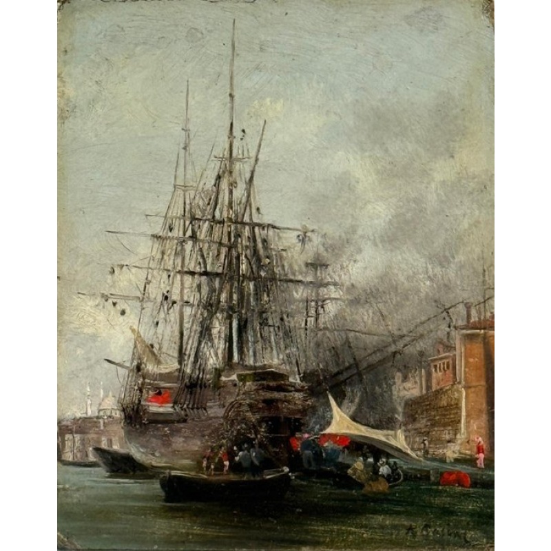 Alberto Pasini (1826-1899), Attributed to - Porto di mare turco