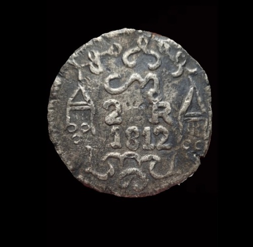 Spain. Fernando VII. 2 Reales 1812 Morelos Con adornos