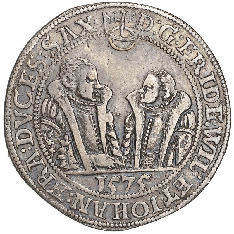1575 1 Thaler Saxe-Weimar Germany Coin Friedrich Wilhelm I and Johann III