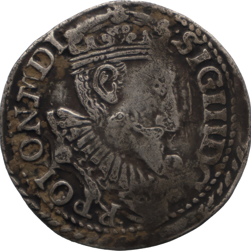 1597 3 Groschen Trojak Sigismund III Vaza Polish Lithuanian Coin Olkusz Mint