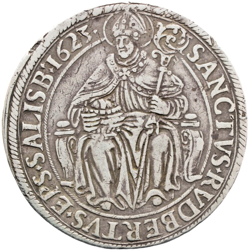 1623 Thaler Bishopric of Salzburg Silver Coin Austrian states Paris von Lodron