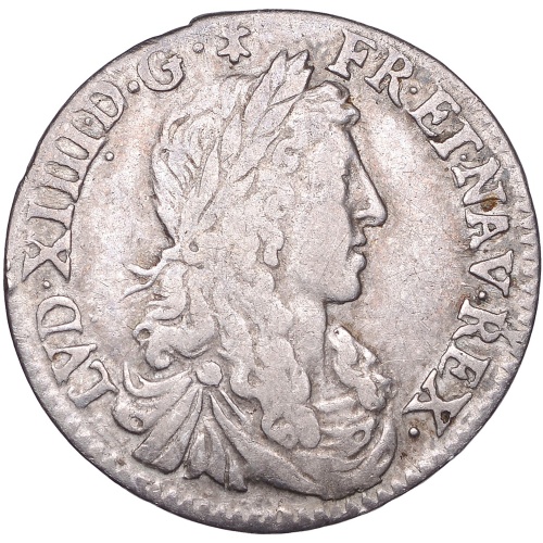 1661 A 1/12 Écu Louis XIV France Coin Mint Paris