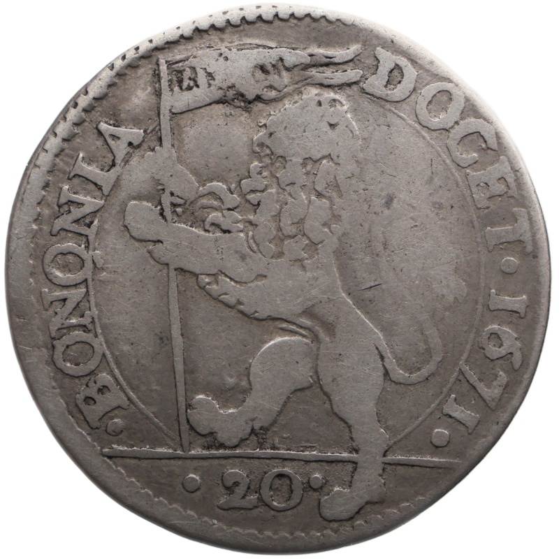 1671 20 Bolognini (Lira) Clement X Coin Papal Italy States