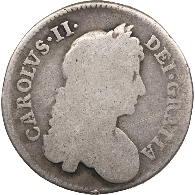 1679 Shilling Charles II Coin UK Silver 2nd milled bust