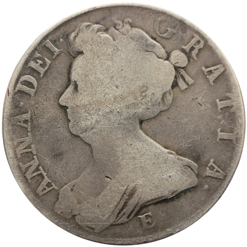 1708 Half Crown Queen Anne Silver Coin British United Kingdom minted in Edinburgh, Scotland