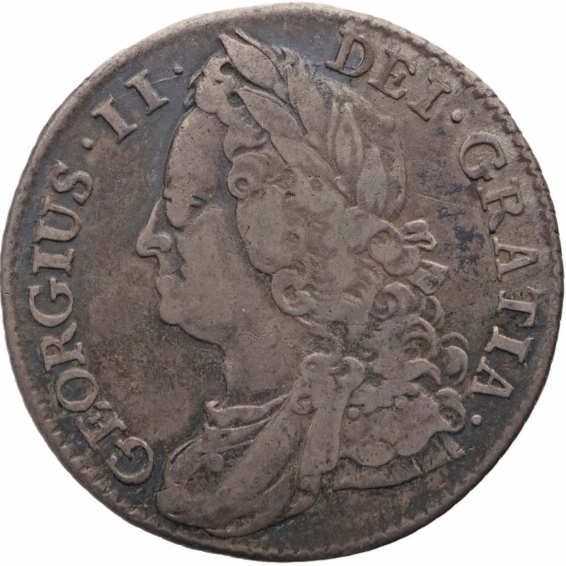 1743 Shilling George II Coin Silver UK