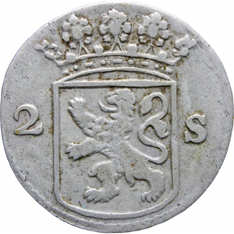 1755 Holland 2 stuivers Silver Coin