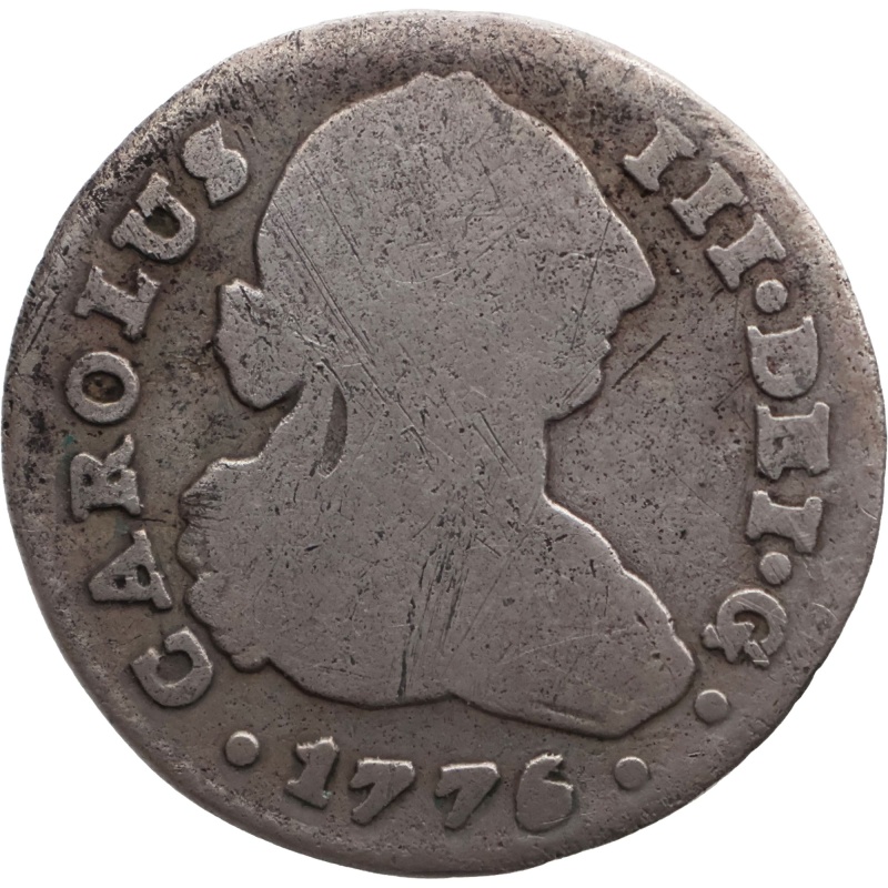 1776 SCF One Real Carlos III Coin Spain Seville Mint Silver