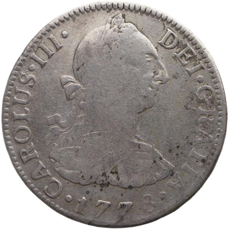 1778 FF 2 Reales Mexico Coin Charles III Silver