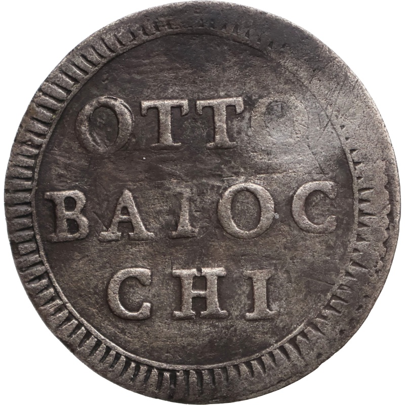 1793 Muraiola of 8 Baiocchi Pius VI Coin Papal Italy States