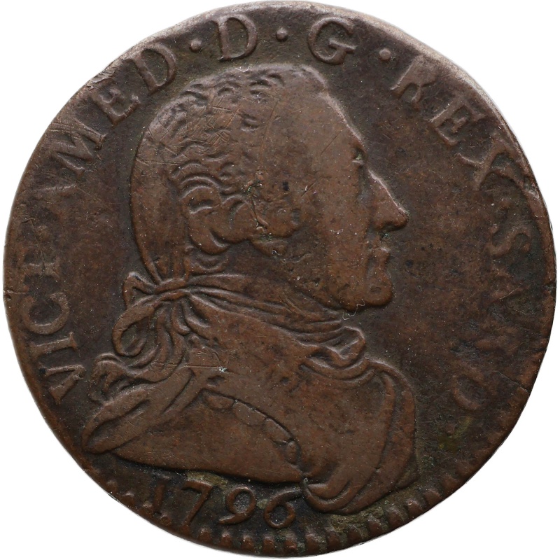1796 5 Soldi Piedmont-Sardinia Italian States Victor Amadeus III Coin