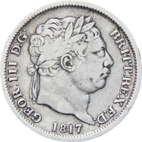 1817 Great Britain George III Silver Shilling Coin