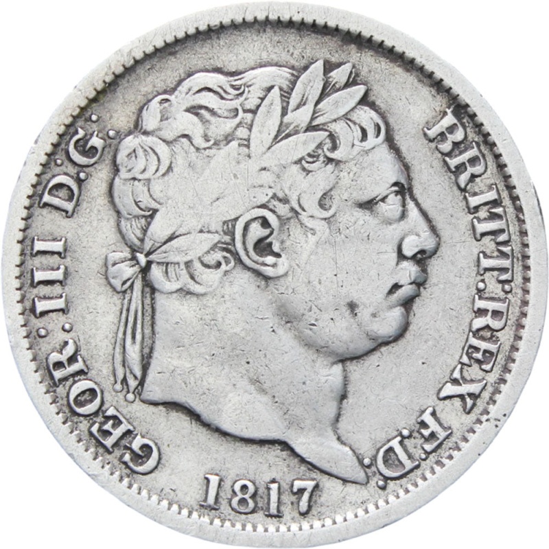 1817 Great Britain George III Silver Shilling Coin