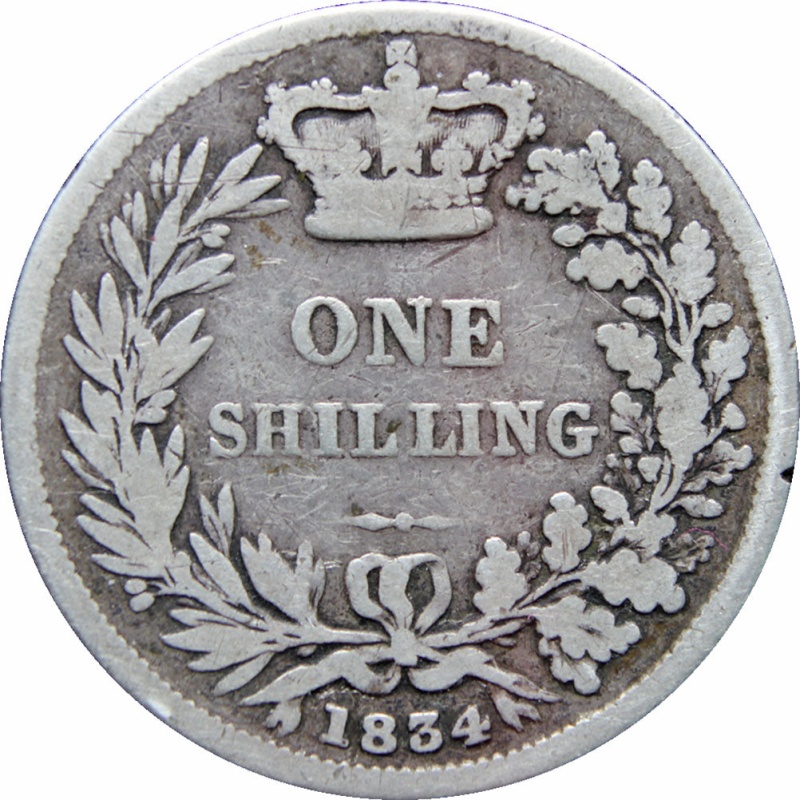 1834 Great Britain William IV One Shilling Coin
