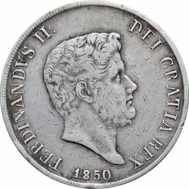 1850 Italy States Naples and Sicily 120 Grana Ferdinand II 3rd portrait